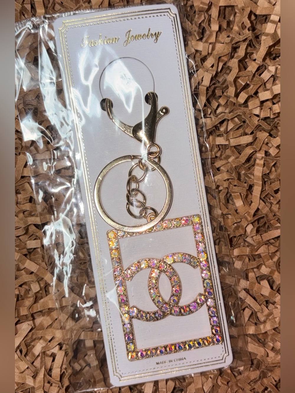 Fashion CC Rhinestone Keychain - Picture 2 of 2